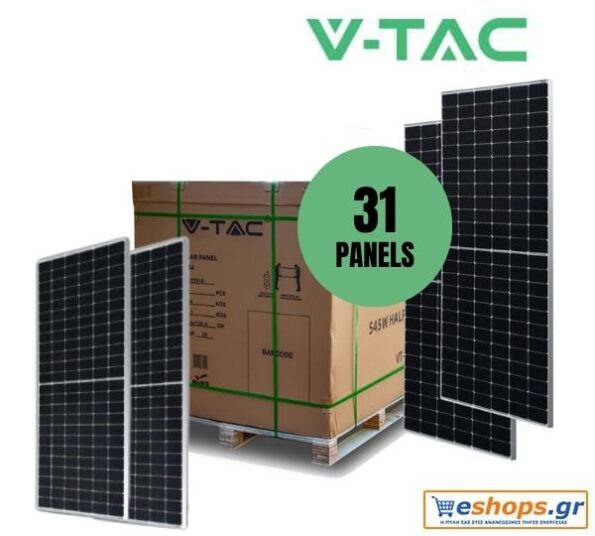 SET Φωτοβολταικό Πάνελ Mono 450W 31 τεμαχίων V-TAC 1135331